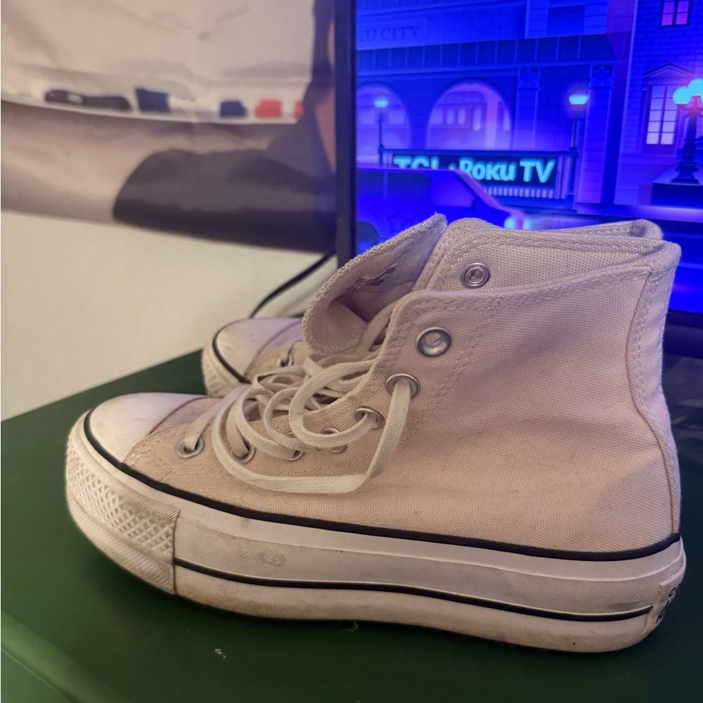 Converse High-Top Sneakers in Cream